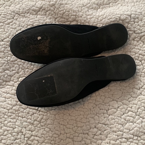 Cole Haan Black Suede Loafer Mules Size 9 - Picture 2 of 6